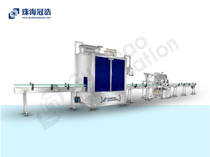 自動16頭醫(yī)用鹽水防腐灌裝、旋蓋生產(chǎn)線